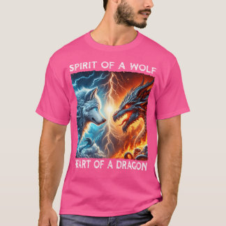 T-shirt L'Esprit D'Un Coeur De Loup D'Un Dragon Aime Les L
