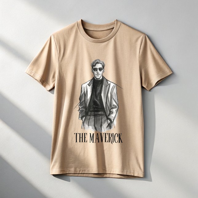 T-shirt L'esquisse stylish des Maverick | Minimums en gras (Créateur téléchargé)