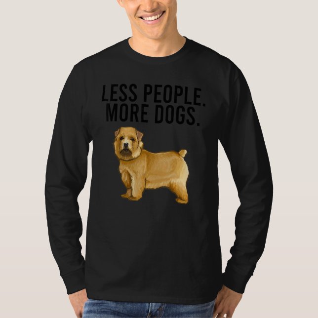 T-shirt Less People More Dogs Norwich Terrier Introvert (Devant)