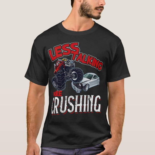 T-shirt Less Talking More Crushing Monster alpaca gay rig (Devant)
