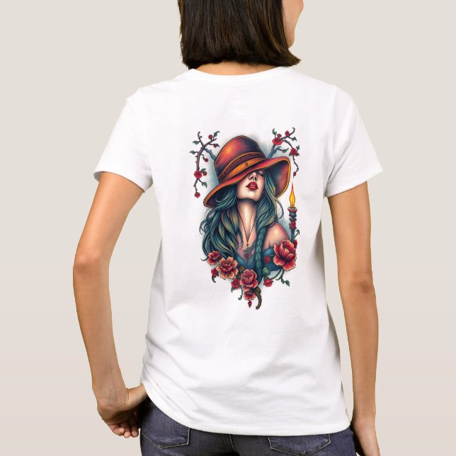 T-shirt L'essence de la femme : grâce, force et beauté (Dos)