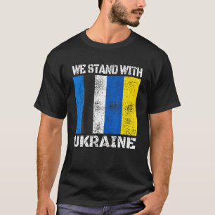 T-shirt L'Estonie Soutient L'Ukrainien Nous Tenons Avec L'