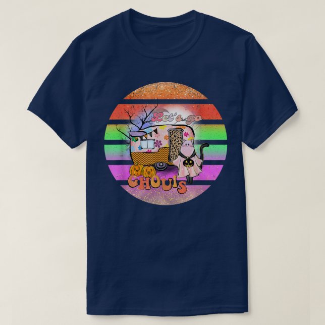 T-shirt Let Go Ghouls Halloween Camping Ghost Funny Boho (Design devant)