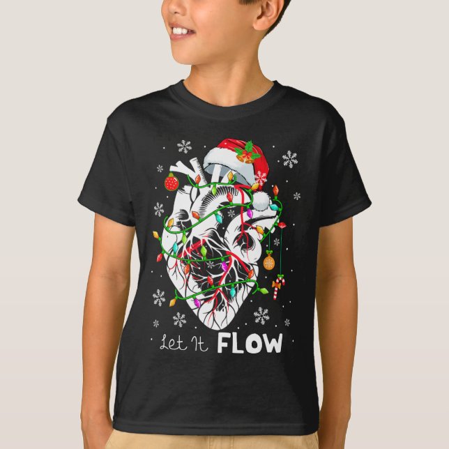 T-shirt Let It Flowing Xmas Anatomy Santa Heart Part Cardi (Devant)