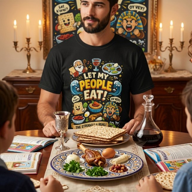 T-shirt Let My People Eat Funny Passover Seder Graphic (Créateur téléchargé)