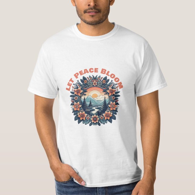 T-shirt Let Peace Bloom (Devant)