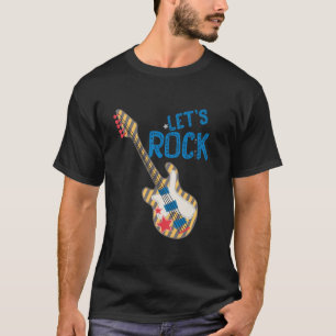 T-shirt Let s Rock Star Rock n Roll Retro 80s Music Gift W
