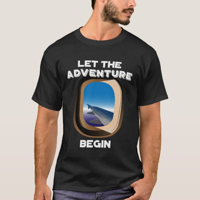 T-shirt Let The Adventure Begin I Love Travel Vacation (Devant)