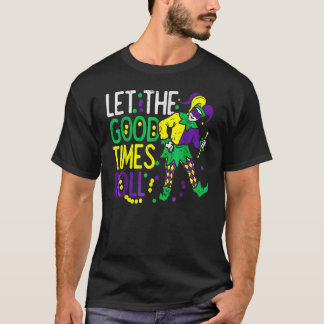T-shirt Let The Good Time Roll Bead  Mardi Gras Carnivall 