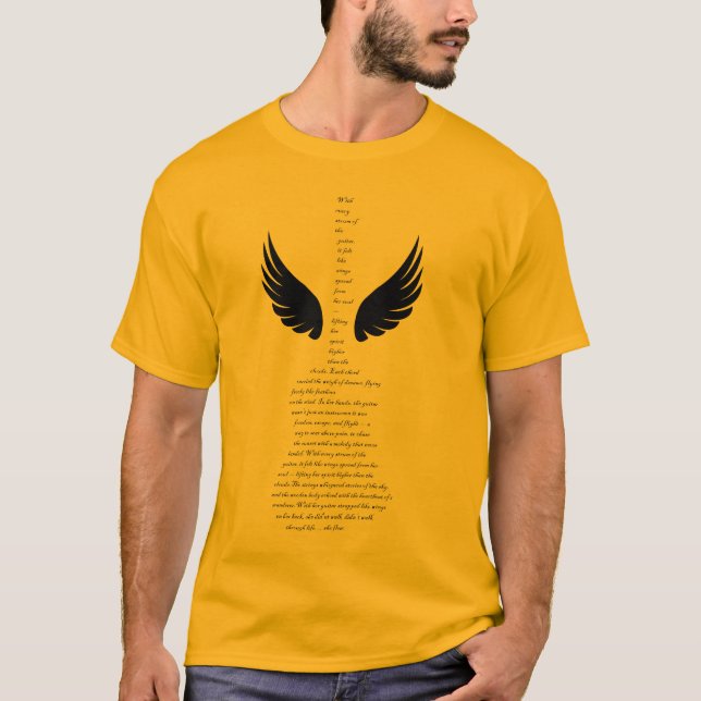 T-shirt "Let the Music Fly" – Guitar with Wings Design (Devant)