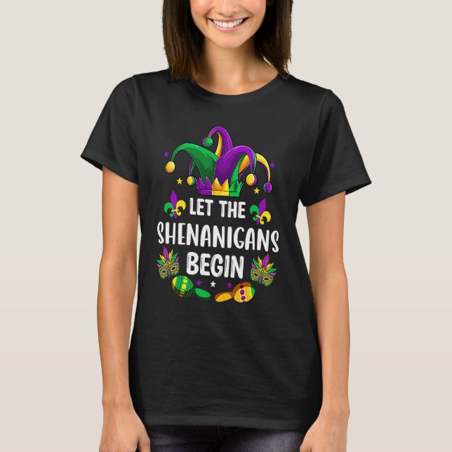 T-shirt Let The Shenanigan Begin  Mardi Gras Jester Men Wo (Devant)
