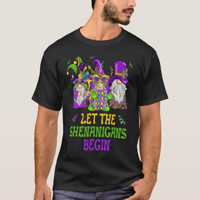 T-shirt Let The Shenanigans Begin Gnomes Mardi Gras  Men W (Devant)