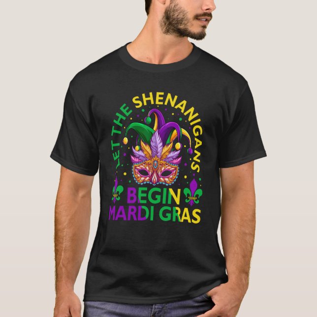 T-shirt Let The Shenanigans Begin Mardi Gras 2023 Purim Ma (Devant)
