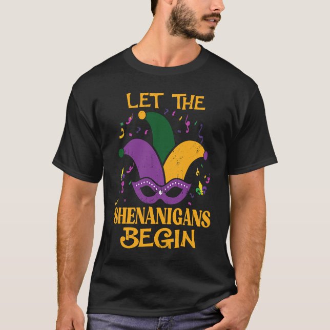 T-shirt Let The Shenanigans Begin  Mardi Gras Jester Hat M (Devant)