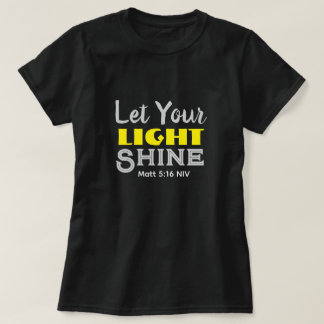 T-shirt Let Your Light Shine Bible Verse Yellow Cute 