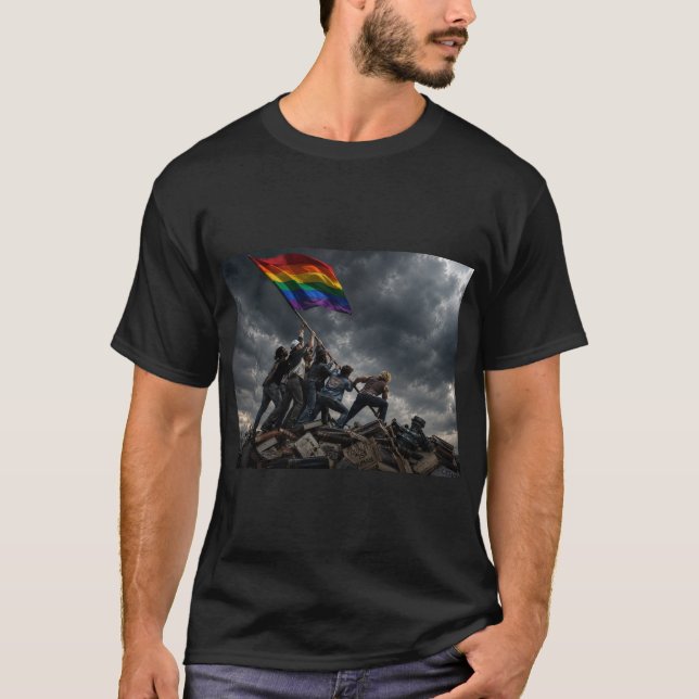 T-shirt L'établissement du drapeau à Equity Hill (Devant)