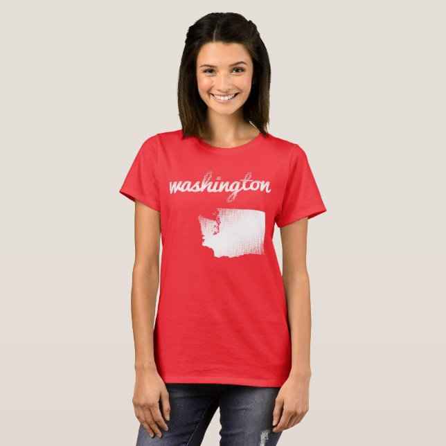 T-shirt L'état de Washington Dans le blanc (Devant entier)