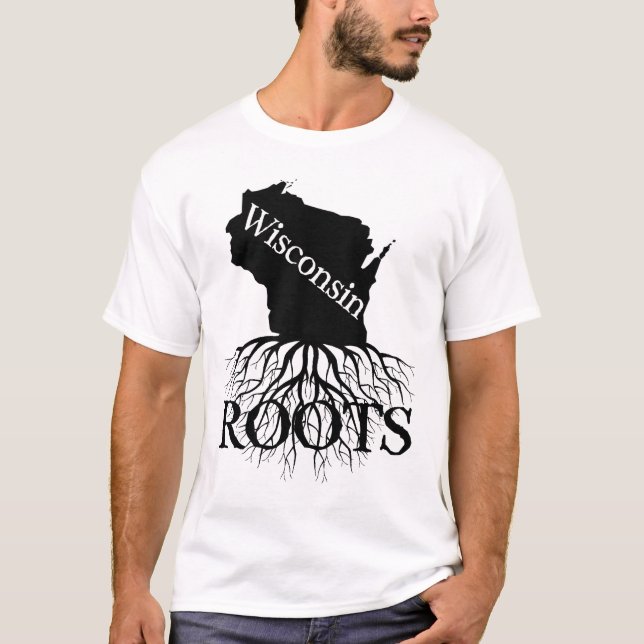 T-shirt L'État du Wisconsin Racines Chemise femme ou homme (Devant)