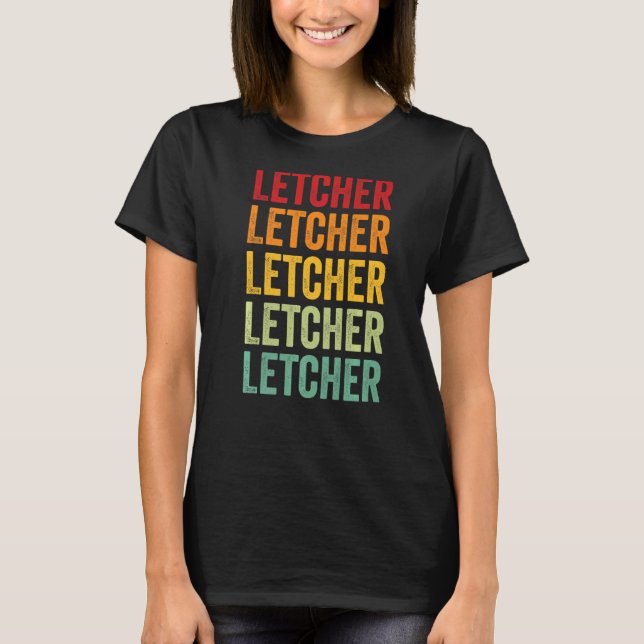 T-shirt Letcher County Kentucky Rainbow Text (Devant)