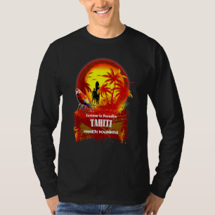 T-shirt L'Été Au Paradais Tahiti Beach Palm Vintage