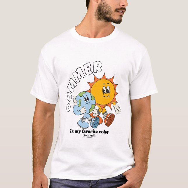 T-shirt L'été est ma couleur préférée (Devant)