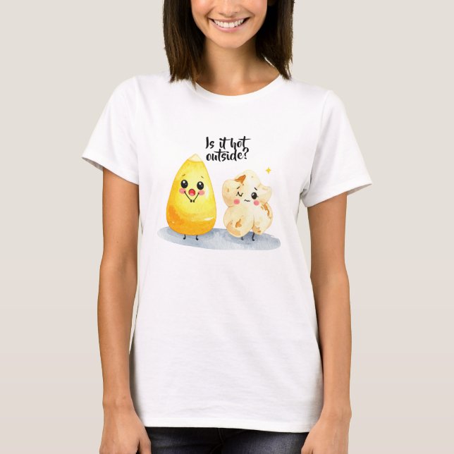 T-shirt L'été est trop chaud, popcorn  (Devant)