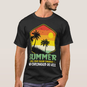 T-shirt L'Été Se Terminera Bientôt Plage Palm Tree Coucher
