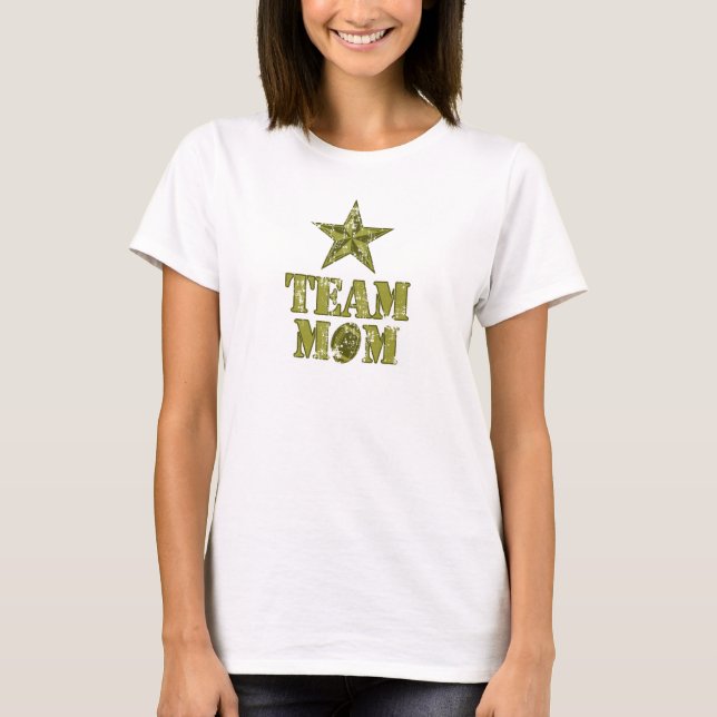 T-shirt L'étoile du général du football de maman d'équipe (Devant)