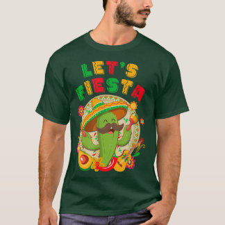 T-shirt Lets Fiesta Cinco De Mayo Avec Guitare Cactus Somb