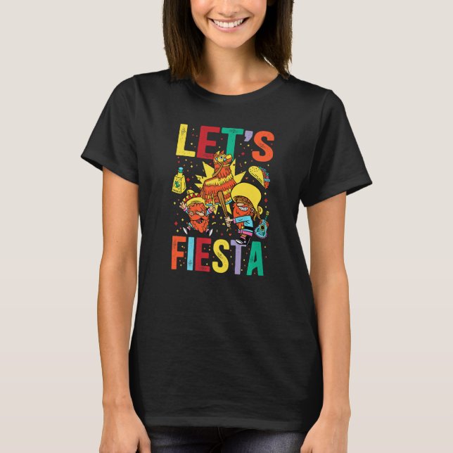 T-shirt Let's Fiesta Cinco De Mayo Camisa Mexicana Hombre  (Devant)
