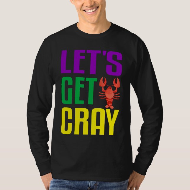 T-shirt Let's Get Cray  Crawfish Mardi Gras Women Kid Boys (Devant)
