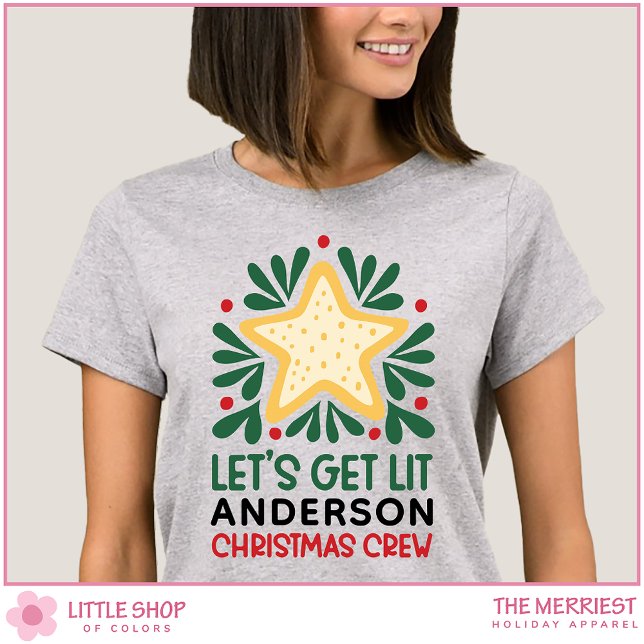 T-shirt Let's Get Lit Customizable Family Christmas Crew (Créateur téléchargé)