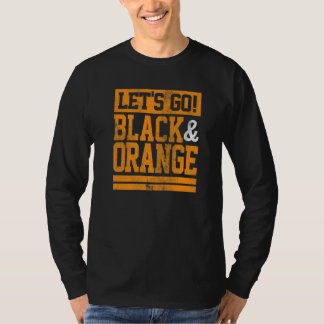 T-shirt Let's Go Black & Orange Team Colors Vintage Game D