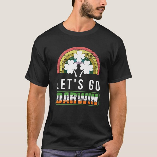 T-shirt Let's Go Darwin With St. Patrick's Day Funny Vinta (Devant)