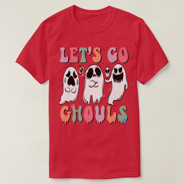 T-shirt Let's Go Ghouls Halloween Shirt Ghost Costume Men  (Design devant)