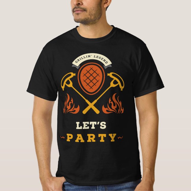 T-shirt Lets Party (Grill Party) (Devant)