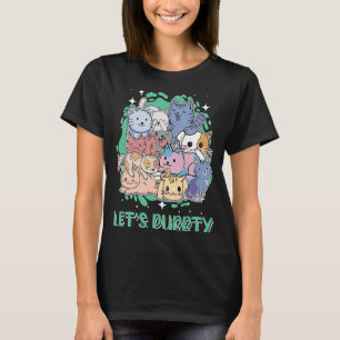 T-shirt Lets Purty Cat Party Kitten Cat Maman Animal Pun