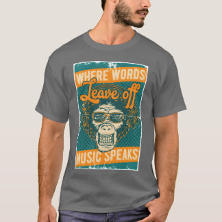 T-shirt Lets Rock Music ami