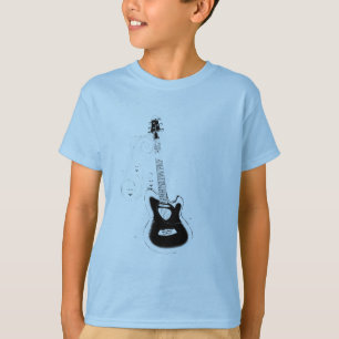 T-shirt Let's Rock, White music notes&Guitar_