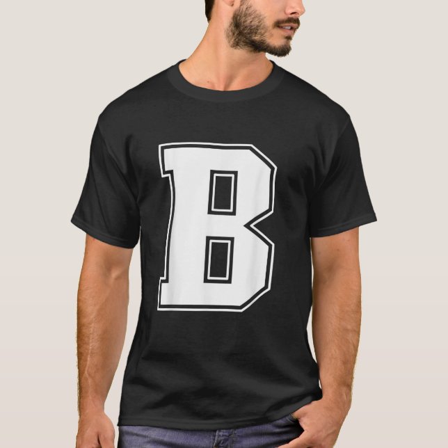 T-shirt Letter B Capital Alphabet Monogram Initial Name Le (Devant)