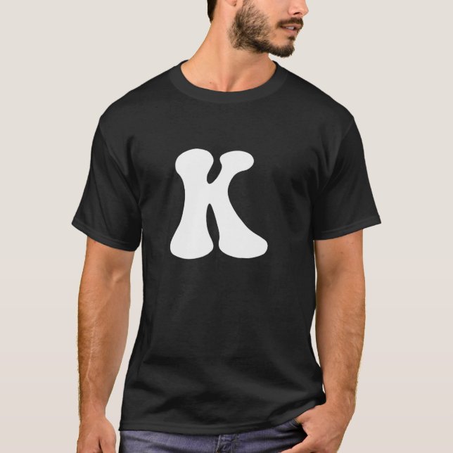 T-shirt Letter K Capital Alphabet Team Groups Costume Matc (Devant)