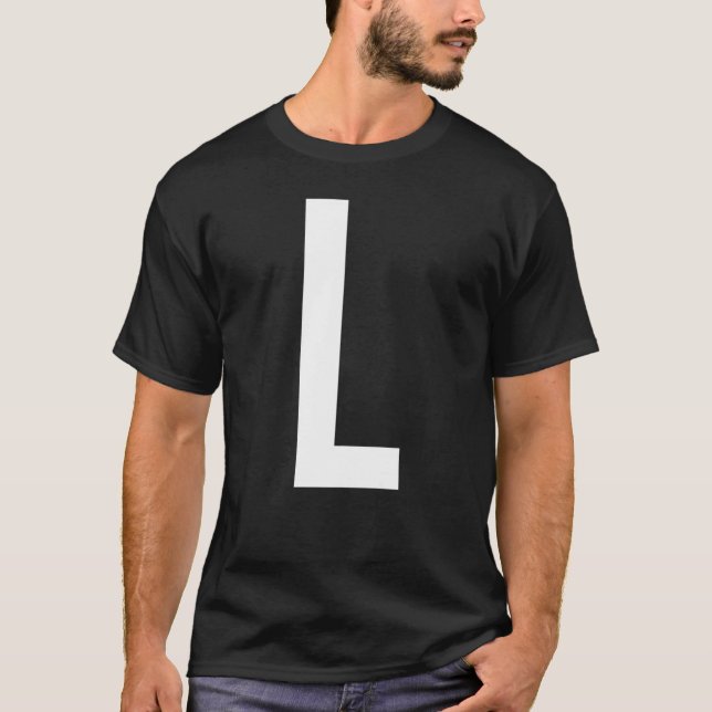 T-SHIRT LETTER L ALPHABET MONOGRAM INITIAL (Devant)