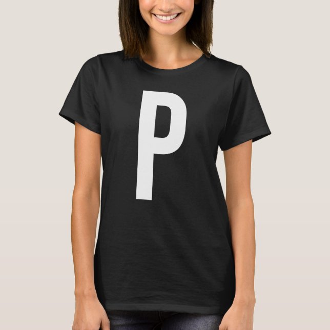 T-SHIRT LETTER P ALPHABET MONOGRAM INITIAL (Devant)