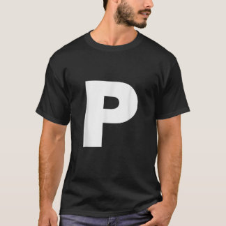 T-shirt Letter P Capital Alphabet Monogram Initial