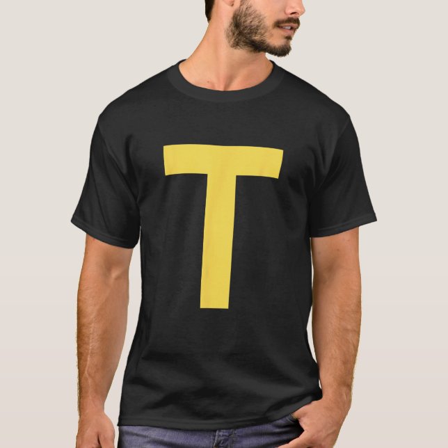 T-shirt Letter T Funny Group Matching Halloween Costume  (Devant)