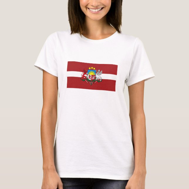 T-shirt letton de drapeau (Devant)