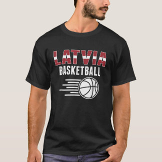 T-shirt Lettonie Fans de basket Jersey Drapeau letton Spor