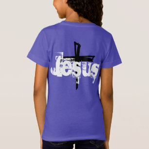 T-Shirt lettrage JESUS amusant + CROSS  