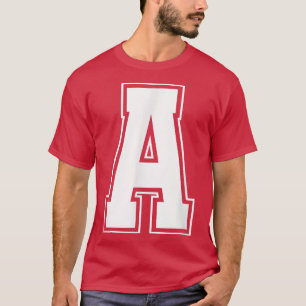 T-shirt Lettre A - Alphabet Gras Coque Supérieur Initia