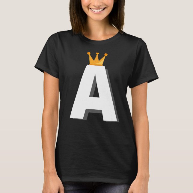 T-shirt Lettre A Alphabet Lettre Initiale (Devant)